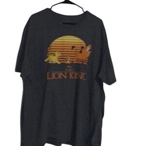 Disney The Lion King Gray Graphic T-Shirt XXL Short Sleeve 100% Cotton